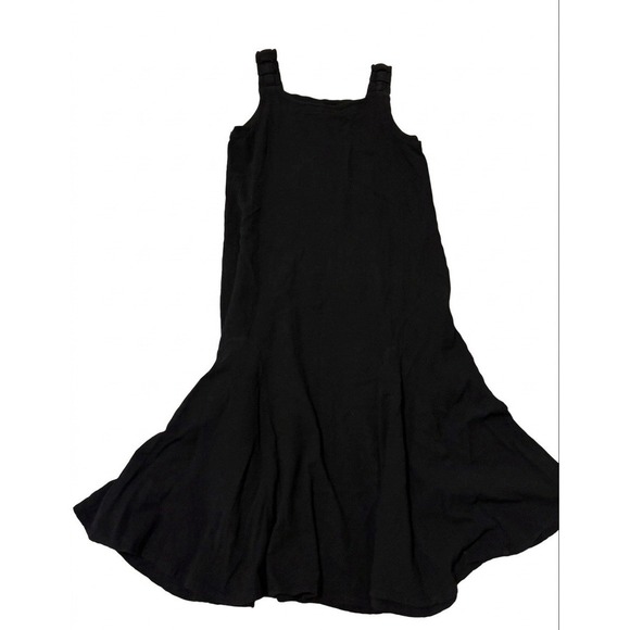 Oh My Gauze! Dresses & Skirts - Oh My Gauze Black Midi Dress S/M Smocked Straps Breathable Cotton Coastal Artsy